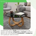 Mesa De Centro Redonda 50cm Rubi Preto/mel