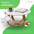 Mesa De Centro Redonda 60cm Rubi  Branco/mel