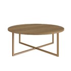 Mesa De Centro Redonda 70cm Hanover/dourado
