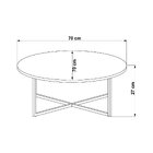 Mesa De Centro Redonda 70cm Hanover/dourado