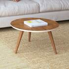 Mesa De Centro Redonda Decorativa Áquila Pés Palito Chevron/o