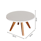 Mesa De Centro Redonda Espanha Com Pés Palito - Branco