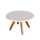 Mesa De Centro Redonda Espanha Com Pés Palito - Branco