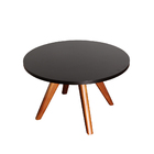 Mesa De Centro Redonda Espanha Com Pés Palito - Preto