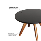 Mesa De Centro Redonda Espanha Com Pés Palito - Preto