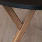 Mesa De Centro Redonda Ipiranga Amêndoa E Preta