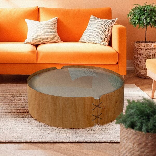 Mesa De Centro Redonda Istambul Sala De Estar Cinamomo/off Wh