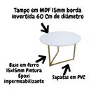 Mesa De Centro Redonda Jade Base De Aço Dourado Tampo Branco