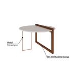 Mesa De Centro Redonda Linnea 75 Cm C/pés Em Madeira Maciça