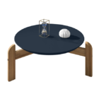 Mesa De Centro Redonda Lizz Azul Cobalto/cedro