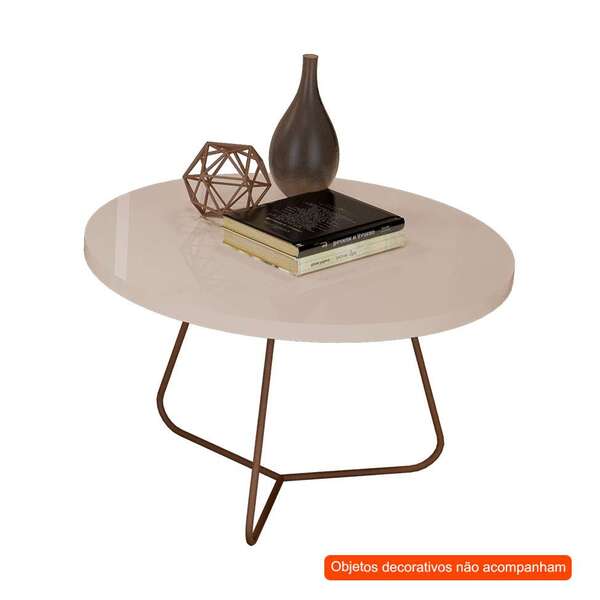 Mesa De Centro Redonda Luxo I Pérola