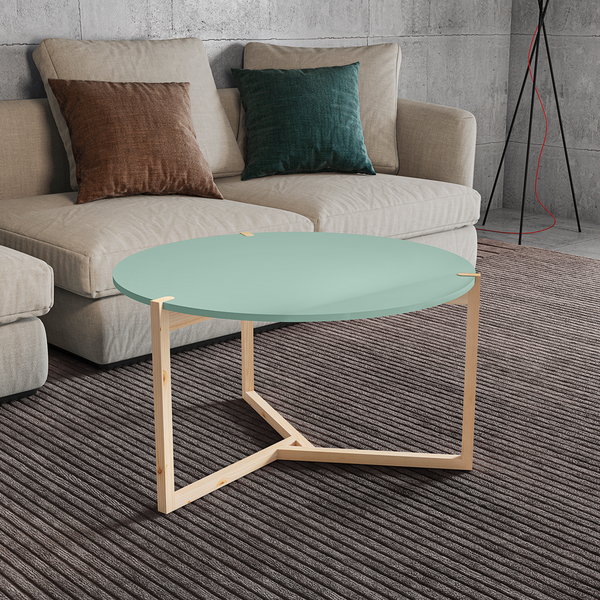 Mesa De Centro Redonda Ø 82,5 Cm Samantha - Verde Oliva/madei