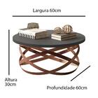 Mesa De Centro Redonda Ônix Com Pés De Ferro Bronze Jb 8045 -