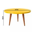 Mesa De Centro Redonda Para Sala Amarela Legs Patrimar