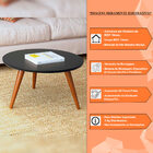 Mesa De Centro Redonda Para Sala De Estar Andy Preto - Montan