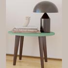 Mesa De Centro Redonda Para Sala De Estar Marrom Madeira Verd