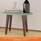 Mesa De Centro Redonda Para Sala De Estar Marrom Madeira Verd