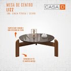 Mesa De Centro Redonda Pés Em Madeira Maciça Lizz Cinza Perol