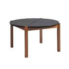 Mesa De Centro Redonda Pétala Preta E Mel