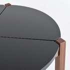 Mesa De Centro Redonda Pétala Preta E Mel