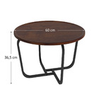 Mesa De Centro Redonda Sala Canto Carbon Luxo 60cm