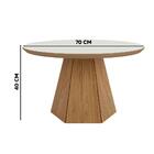 Mesa De Centro Redonda Tb605 Off White Freijó Dalla Costa