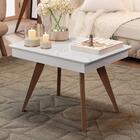 Mesa De Centro Regina Branco Pés Em Eucalipto