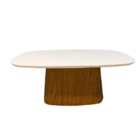 Mesa De Centro Retangular 100x60cm Madeira E Laca Branca