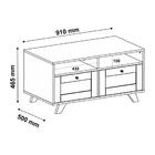 Mesa De Centro Retangular 2 Gavetas 91cm Retrô Multimóveis Cr