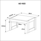 Mesa De Centro Retangular Az1022 Amêndoa/branco