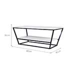Mesa De Centro Retangular Berna Branca E Preta