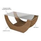 Mesa De Centro Retangular C/vidro 82,5cm Multimóveis Cr45311