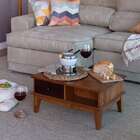 Mesa De Centro Retangular Colors 2 Gv Castanho E Branca