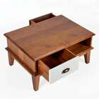 Mesa De Centro Retangular Colors 2 Gv Castanho E Branca