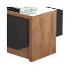 Mesa De Centro Retangular Com Espelho Preto E Amêndoa