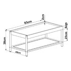 Mesa De Centro Retangular Com Prateleira 93cm Palhinha Pé Mad