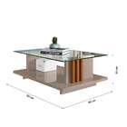 Mesa De Centro Retangular Com Tampo De Vidro Frizz Fendi E Na