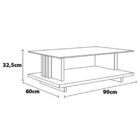 Mesa De Centro Retangular Com Tampo De Vidro Frizz Naturale E