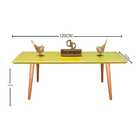 Mesa De Centro Retangular Com Vidro 120x60 - Amarela - Amadei