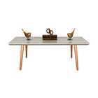 Mesa De Centro Retangular Com Vidro 120x60 - Off White - Amad