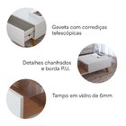 Mesa De Centro Retangular Com Vidro Pés Madeira Maciça Noronh