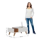 Mesa De Centro Retangular Com Vidro Pés Madeira Maciça Noronh