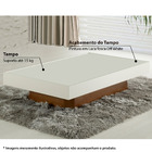 Mesa De Centro Retangular Laminado - Laca Off White/madeira
