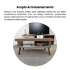 Mesa De Centro Retangular Lucca Carvalho E Off White
