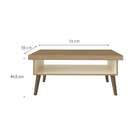 Mesa De Centro Retangular Lucca Carvalho E Off White