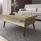 Mesa De Centro Retangular Lucca Carvalho E Off White