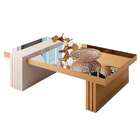 Mesa De Centro Retangular Luna Ii Freijó E Off White