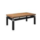 Mesa De Centro Retangular Malva Marrom Médio E Preta