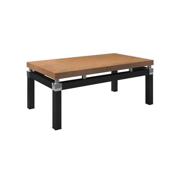 Mesa De Centro Retangular Malva Marrom Médio E Preta