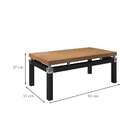 Mesa De Centro Retangular Malva Marrom Médio E Preta